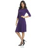 REKUCCI Women's Flippy Fit and Flare Dress with 3/4 Sleeves – Stylish Knee-Length Everyday Dress - 2 of 4