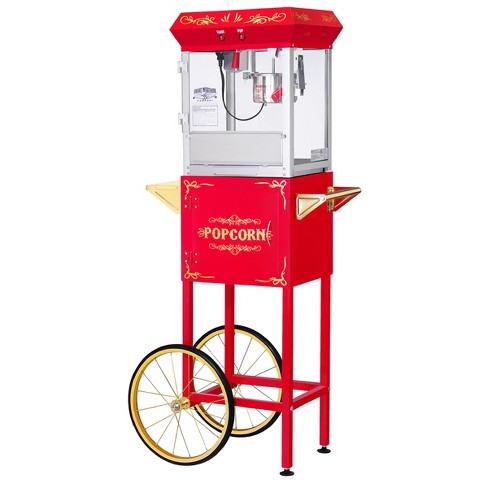 Great Northern Popcorn 8 oz. Foundation Style Popcorn Popper Machine Cart - Red