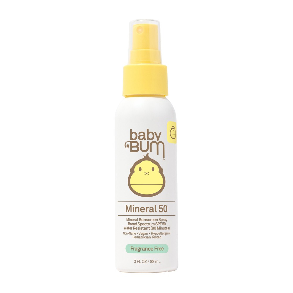Baby Bum Sunscreen Spray SPF 50 - 3 fl oz: Mineral-Based, Paraben-Free, Whole Body, Vegan