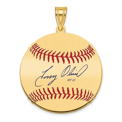 Black Bow Jewelry 14K Gold Plated Tony Oliva Signature MD Enamel Baseball Pendant
