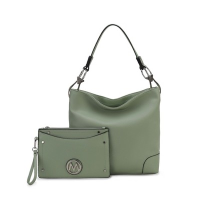 MKF Collection Viviana Vegan Leather Hobo Bag with Matching Wristlet by Mia K