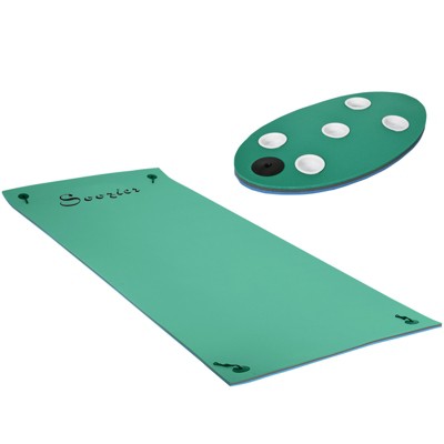 VisioGear 12'*5' Floating Mat, 3-Layer Swimming Pool Floating Water Mat, Thick Water Activities Mat for Lake, Oceans, Green, 149.5"*59"*1.3"