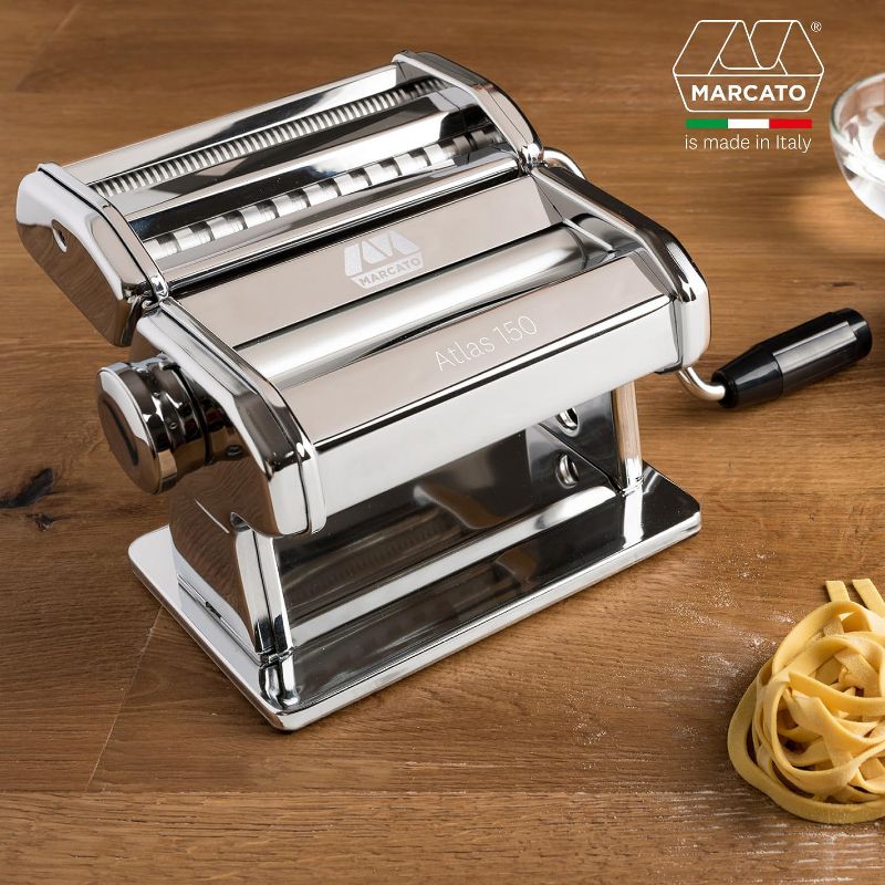 Marcato Atlas 150 Pasta Machine with Cutter and Hand Crank, Made in Italy, 2 of 5