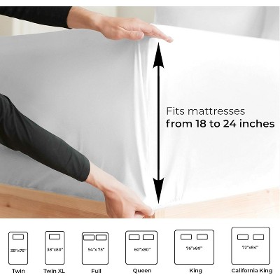 Queen White Extra Deep Pocket Microfiber Sheet Set