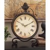 17"x11" Metal Scroll Clock Brown - Olivia & May: Silent, Rustic Tabletop & Mantel Decor - 2 of 4