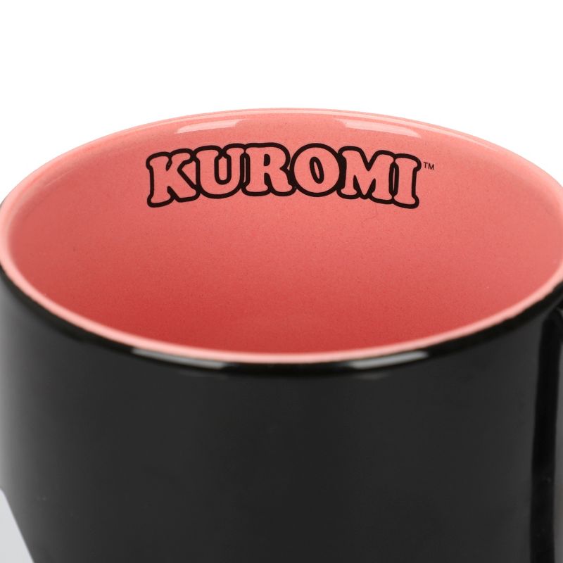 Kuromi Cute Character 16 Oz Black Ceramic Mug, 4 of 7