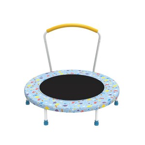 Jump Into Fun 36" Mini Indoor Quiet Kids Trampoline With Safety And Durable Steel Frame Recreational Trampoline For Fitness Workout Exercise - 1 of 4