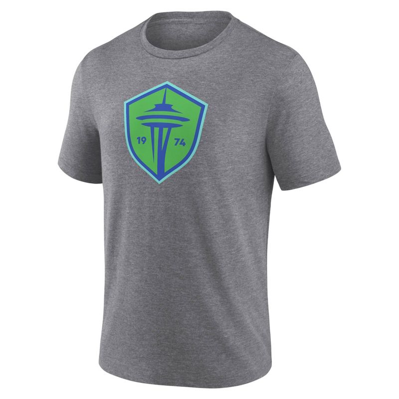 MLS Sporting Kansas City Men&#39;s Gray Short Sleeve Triblend Chest Logo T-Shirt, 2 of 4