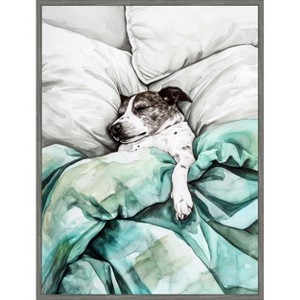 Amanti Art Dogs Life Tucked In by Justyna Jaszke Framed Canvas Wall Art - 1 of 4