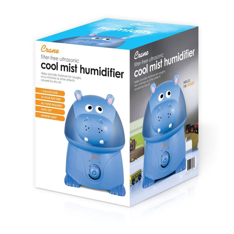 Crane Adorable Hippo Ultrasonic Cool Mist Humidifier - 1gal, 3 of 7
