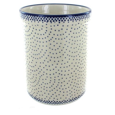 Blue Rose Polish Pottery Small Dots Utensil Jar