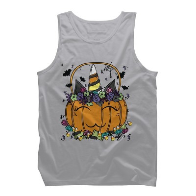 Men's Design By Humans Halloween Unicorn By Desdymona Tank Top