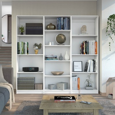 NicBex 71" H 3 Piece Bookcase Set Storage Cabinet Bookshelf with 14 Shelves for Living Room and Bedroom