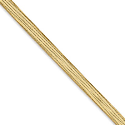 Black Bow Jewelry 4mm, 14k Yellow Gold, Solid Herringbone Chain Necklace