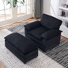 KTMBDW Sofa Chair with Movable Ottoman - Corduroy Cloud Couch Chair Soft Comfy Modern Sofa Chaise Single Sleeper Chair Bed for Living Room - 3 of 4