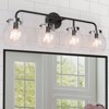 LNC Maison Matte Black with Seeded Glass  Modern/Contemporary Vanity  Lights,2 Light/ 3 Light/ 4 Light - 2 of 4