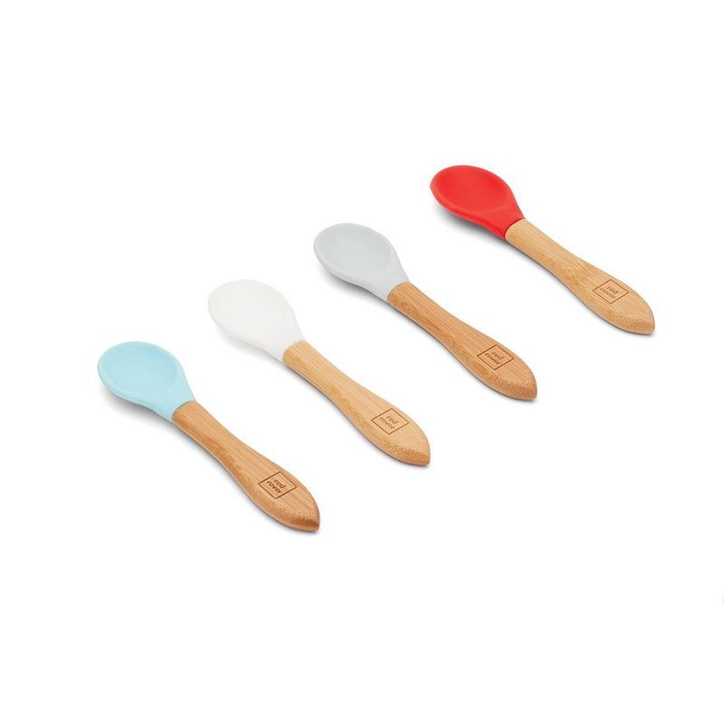 4pk Bamboo and Silicone Kid Spoons - Red Rover, 1 of 10