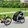 Aosom Elite Three-Wheel Bike Trailer for Kids Bicycle Cart for Two Children with 2 Security Harnesses & Storage, White - 2 of 4