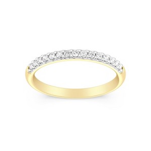 GILDED 1/4 - 1/2 CTTW Lab Grown Diamond Eternity Stackable Rings in 925 Sterling Silver & 14KT Gold Plated, Size 7 - 1 of 4