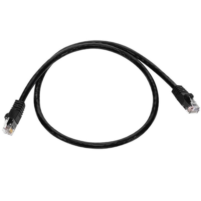 Monoprice Cat6 Ethernet Patch Cable - 2 Feet - Black | Network Internet Cord - RJ45, Stranded, 550Mhz, UTP, Pure Bare Copper Wire, 24AWG, 4 of 7