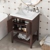 NicBex 24"Modern Bathroom Vanity with Top Ceramic Sink Combo,Solid Wood Frame&3 Shelves,Freestanding Basin Vanity Cabinet,4"Pre-drilled Faucet - 2 of 4