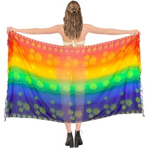 LA LEELA Women's Beachwear Summer Bikini Wraps Beach Wrap Swimwear Sarong Swim Cover Up Bathing suit Swimsuit Pareo for Women One Size Blue, Fish - 1 of 4