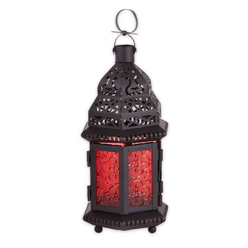 Iron/Glass Moroccan Style Outdoor Lantern - Zingz & Thingz, 1 of 6