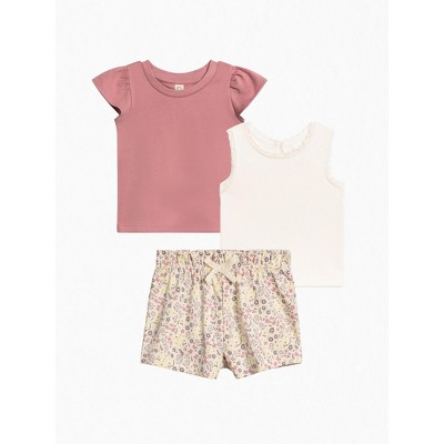 3-Piece Organic Toddler Girls Summer Bundle