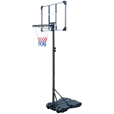 TopComfy Youth Portable Basketball Hoop Height Adjustable with Wheels 5.4 to 7FT for Basketball Goal Indoor Outdoor Pool, Black, 32"*29"*64.8"