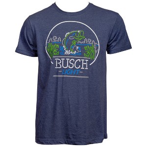 Mens Busch Light Bass Fishing Neon Sign T-Shirt - 1 of 2