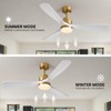 Ludomide 52" Modern White and Gold Ceiling Fan with Lightsand Remote, Indoor Dimmable Chandelier Ceiling Fan for Bedroom Living Room - 4 of 4