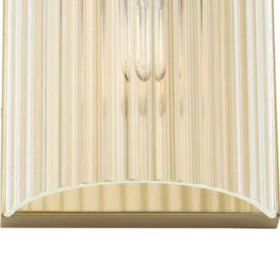 Soft Gold Ridged Glass 2-Light Wall Sconce