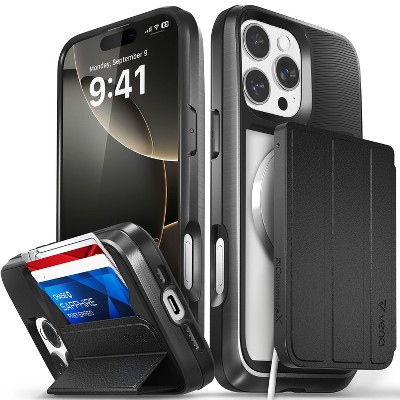Vena vCommuteX for Apple iPhone 16 Pro Max Case, Wallet Case Compatible with MagSafe, Leather Flip Cover with Card Slot and Kickstand