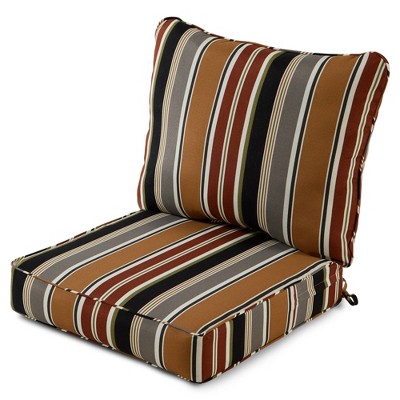 Kensington Garden 24x22 Multi-Stripe Outdoor High Back Chair Cushion  Sunset