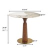 33.46"Kitchen Table for 2-4 with Thick Top,Titanium Golden Pedestal Base,Heat-Resistant,Bistro Table for Dining Room,Cafe,Small Space - 2 of 4