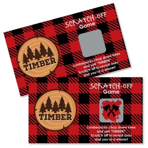 Big Dot of Happiness Lumberjack - Channel the Flannel - Buffalo Plaid Party Game Scratch Off Cards - 22 Count - 1 of 4