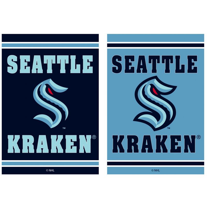 Evergreen Garden Flag Embossed Suede, Seattle Kraken Double Sided Indoor Outdoor Decor 18" x 12.5", 2 of 6