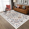 Chery Life Area Rug,Vintage Bohemian Persian Non-slip Washable Rug For Living Room Bedroom, Flower Design - 4 of 4