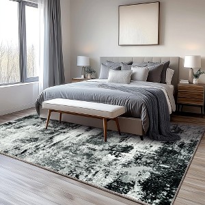 LOVEVOOK Living Room Rug Abstract Area Rugs Machine Washable Large Carpet Non-Slip Faux Wool Indoor Vintage Rugs for Bedroom, Dining Room - 1 of 4