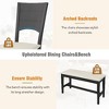 Kumasinova 6-Piece Solid Wood Dining Set – Rectangular Table with Half-Round Legs, 4 Upholstered Chairs & Long Bench, Modern Kitchen Table Set - 3 of 4
