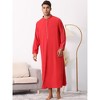 Lars Amadeus Men's Long Sleeves Solid Color Banded Collar Nightgown - 2 of 4
