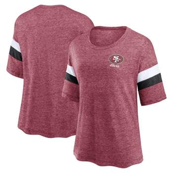 NFL San Francisco 49ers Women's Weak Side Blitz Marled Left Chest Short Sleeve T-Shirt