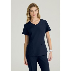 Skechers Vitality By Barco Women's Electra 3-Pocket Ribbed V-Neck Scrub Top - 1 of 4