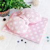 Slickblue Polka Dot Pink Bow Fleece Throw Blanket Pillow - 29.5" x 35.4", Soft, Travel Blanket, Machine Washable, Cozy - 2 of 4