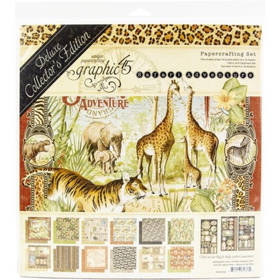 Graphic 45 Deluxe Collector's Edition Pack 12"X12"-Safari Adventure