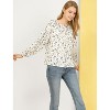 INSPIRE CHIC Women's Floral Round Neck Bishop Sleeves Blouse - 4 of 4