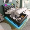 King/Queen/Full/Twin Size Platform Bed, Upholstered Storage Bed Frame with LED Light, USB Ports -ModernLuxe - 2 of 4