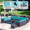 ALAULM Patio Furniture Outdoor Sectional PE Rattan Sofa Set Brown Manual Wicker Patio Conversation Set with Seat Cushions - 4 of 4