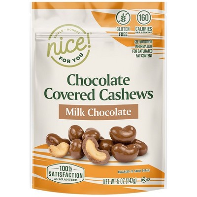 Nice! For You Chocolate Covered Cashews Milk Chocolate, 5.0 oz
