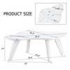 GlasFlength Modern Noval Coffee Tables, Center Table with Sleek Minimalist Design for Living Room Decor, White,35.4”*26.3”*14" - 2 of 4